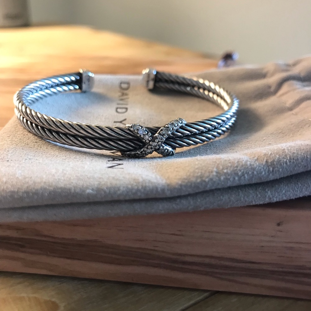 David Yurman silver double cuff bracelet
